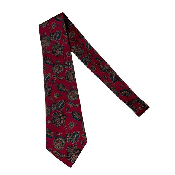 Alexander Cross Ltd. Neck Tie Red Floral All Silk Men's Suit Accessories Formal - Picture 5 of 9